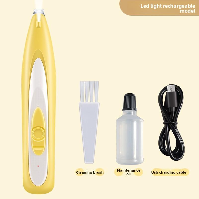 Tierfußhaarschneider, Katzenhaarschneider, Werkzeug zum Trimmen der Hundefußsohlen, Haarschneider, Elektrischer Haarschneider mit Licht