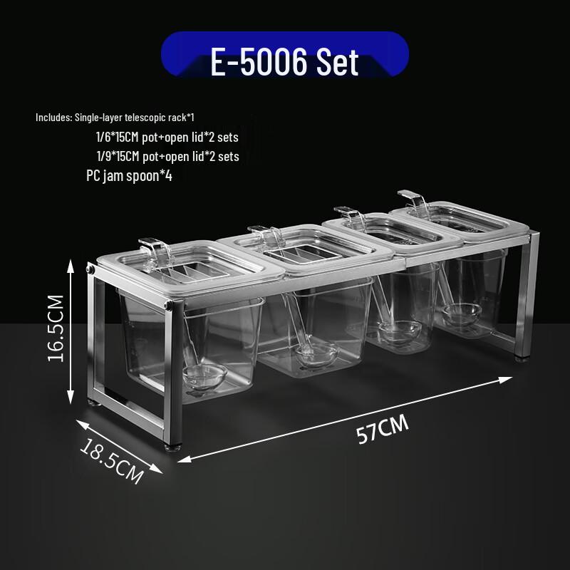 Commercial Transparent Condiment Dispenser Station Standard Set