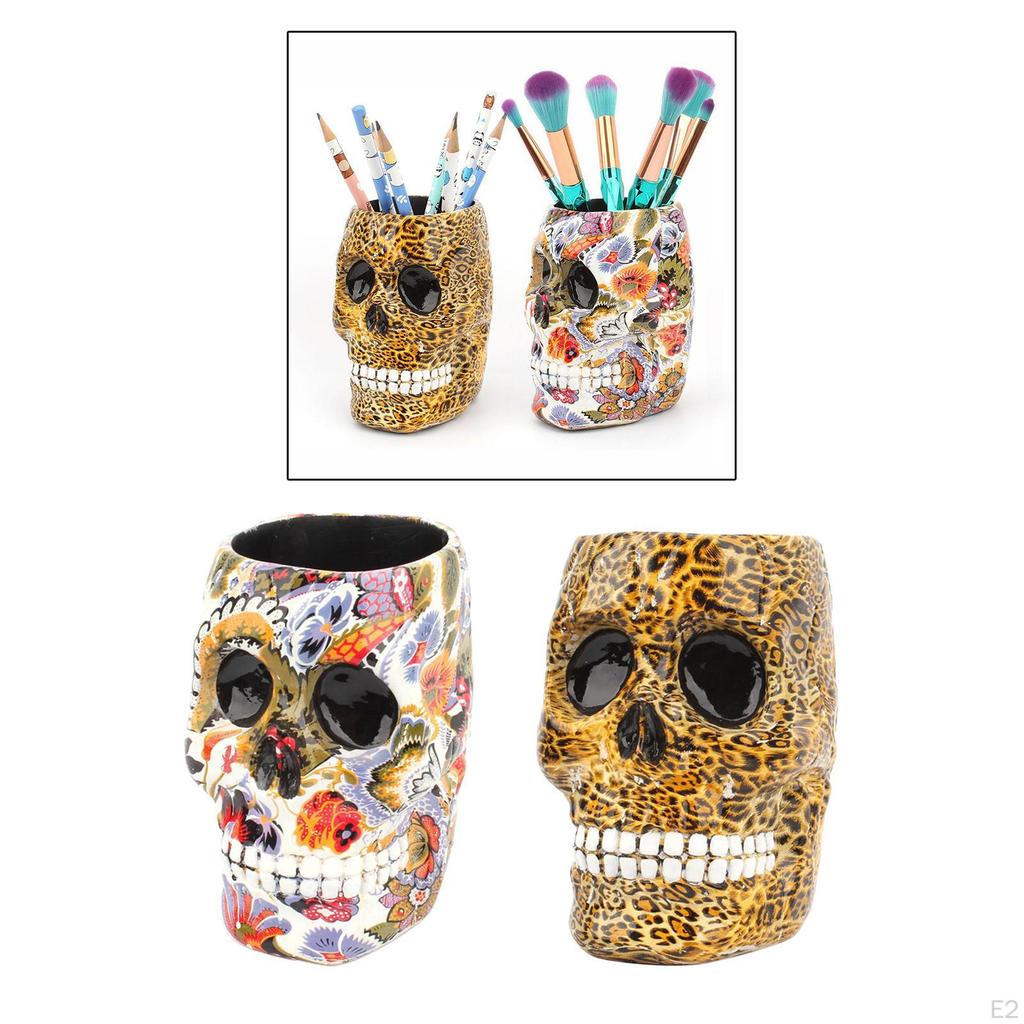 Holder, Novelty Skull Shaped Makeup Organizer, Organizer Storage for Countertop,