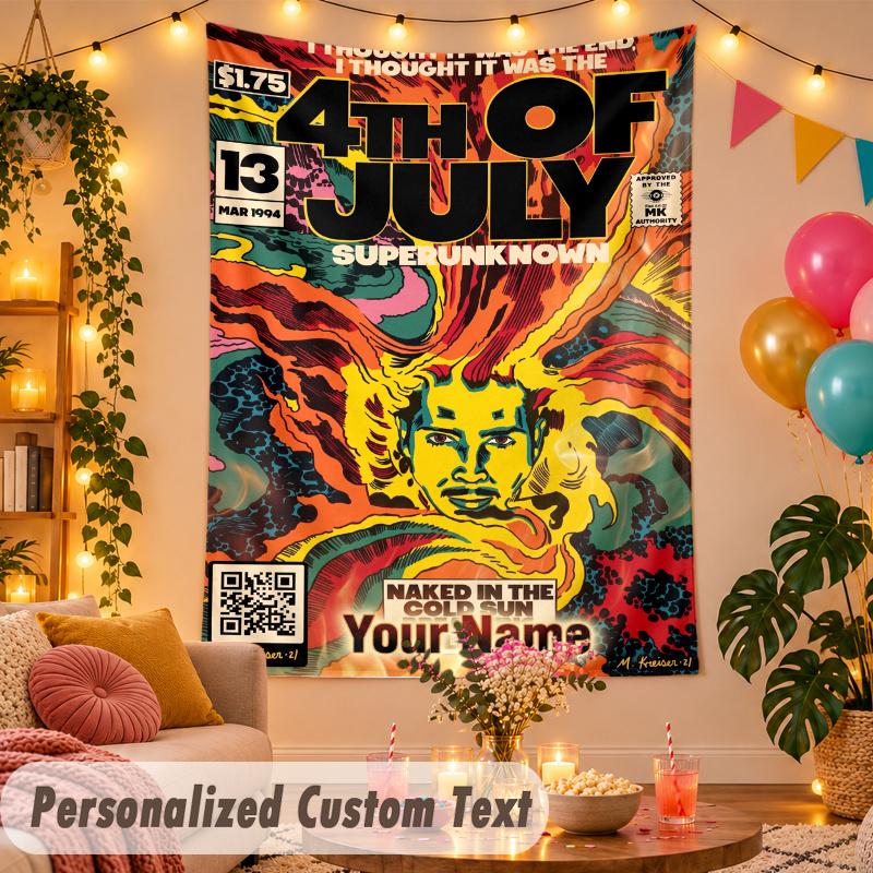 Soundgarden Personalized Wall Tapestry Custom Name Text Polyester Hanging Decor Home Room