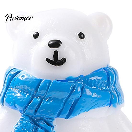 Small Waterproof Resin Crafts 4Pcs Polar Bear Micro Landscape Ornaments, Miniature Figurines, Tiny Animal Holiday Gift Box Fillers Figurines