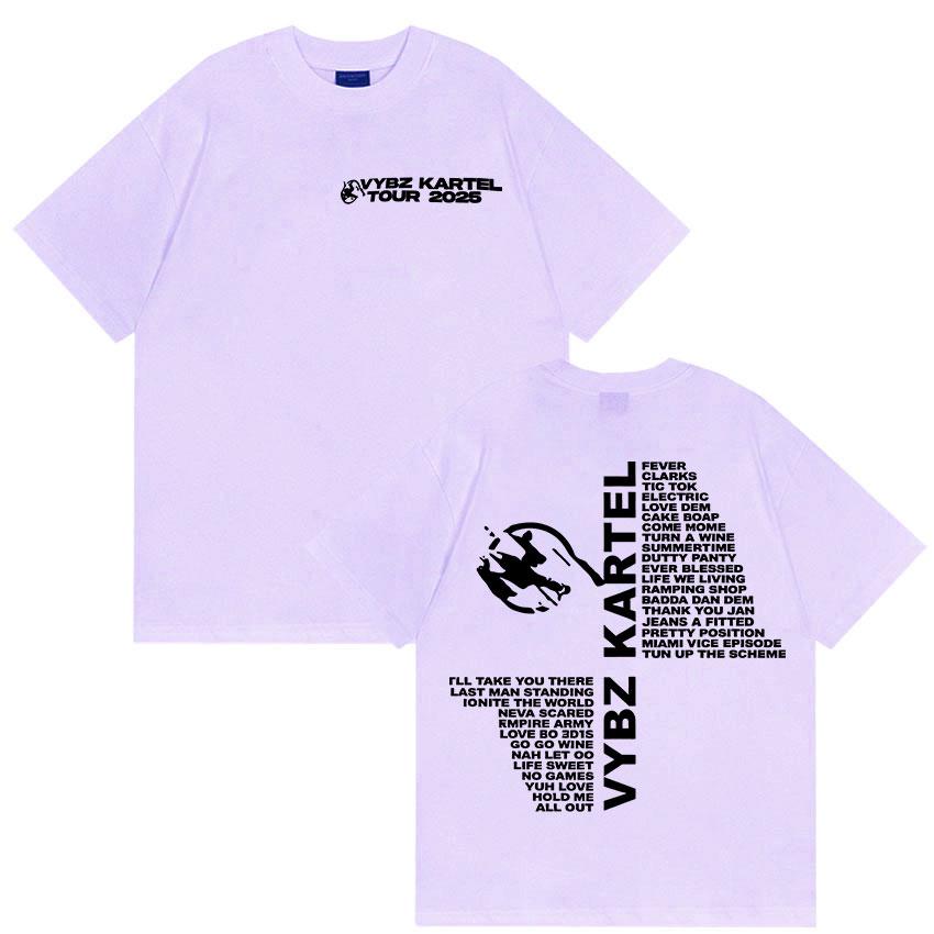 Rapper Vybz Kartel Tour 2025 New Album T Shirts Mens Women Fashion Harajuku T-shirt Casual Hot Sale Short Sleeve Tees Streetwear