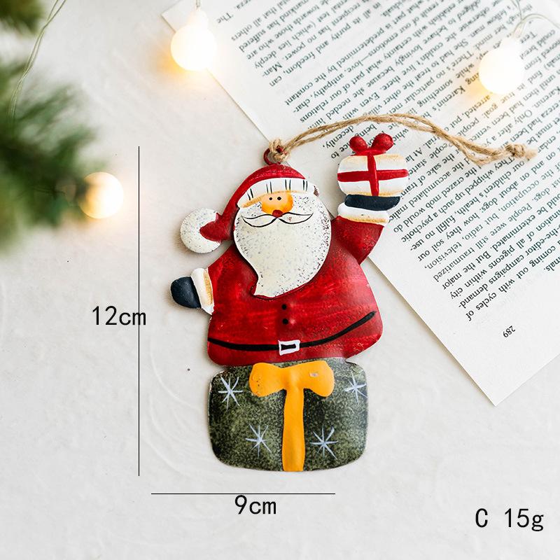New Arrival boże narodzenie kutego żelaza dzwonek bałwanek łoś wisiorek ozdoba 2023XMAS Home Decor ozdoba choinkowa Natal Navidad