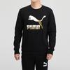 Puma Classics Casual Print Crew Neck Sweatshirt Men Sweatshirts Black Gold 599296-51