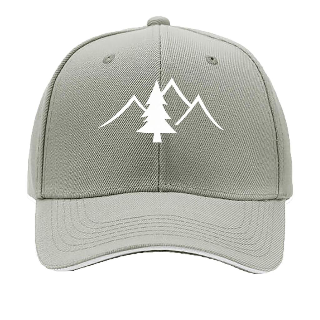 Mountain Pine Forest Camouflage Silhouette Graphic Sandwich Baseball Cap Sun Cap Outdoor Workouts Hat