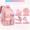 3pcs/set School Backpack for Girls Bookbag Elementary Middle School Bags Student Cute Plaid Backpack with Lunch Bag Pencil Bag