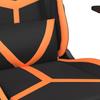 Gaming Chair with Massage Function and Footrest Black & Orange Faux Leather