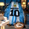 Coperta Stampata Lionel Messi - Morbida e Confortevole, per Camera da Letto, Viaggio, Divano, Decorazione Casa - Regalo di Compleanno Natale per Amico