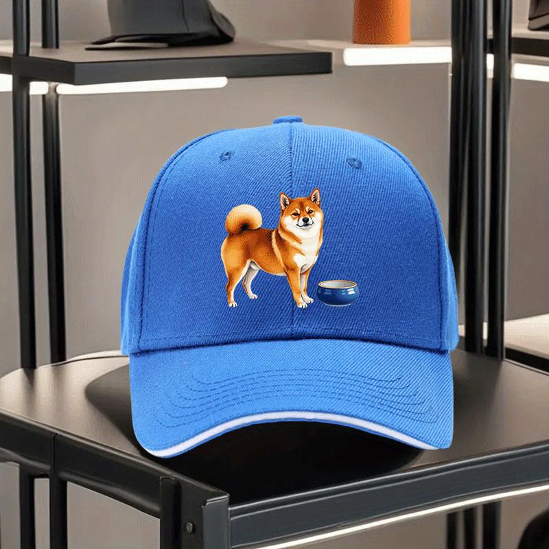 Shiba Inu Dog Graphic Baseball Cap Unisex Polyester Breathable Outdoor Adjustable Adult Hat