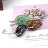 Handmade Copper Wire Wound Natural Crystal Amethyst Water Drop Bracelet Bracelet Bracelet Rough Stone Crystal Bracelet B25