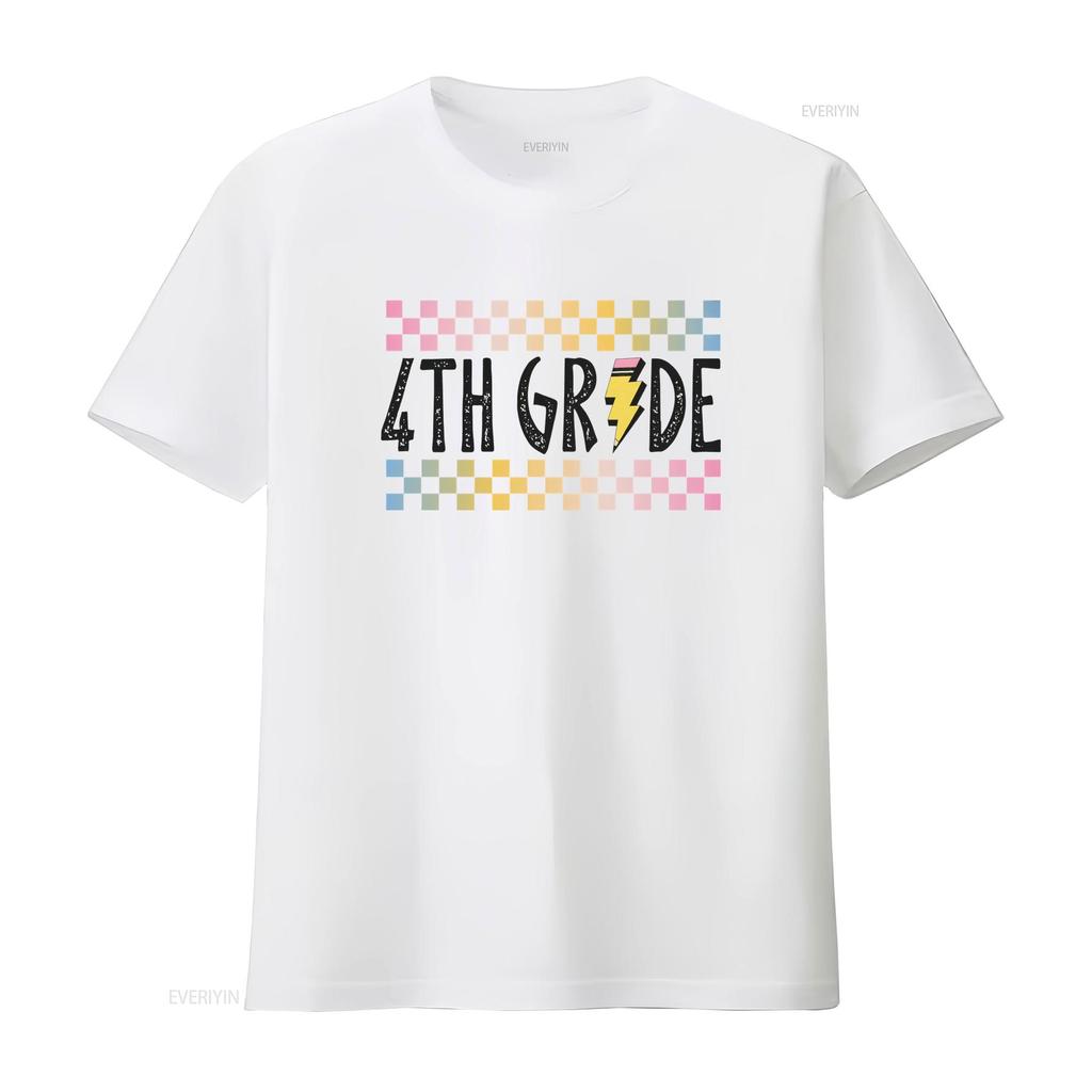T-shirt Enseignant de Quatrième 4ème Premier Jour d'École Rétro Équipe vintage Lavé Élégant mode Unisexe Extensible Polyvalent
