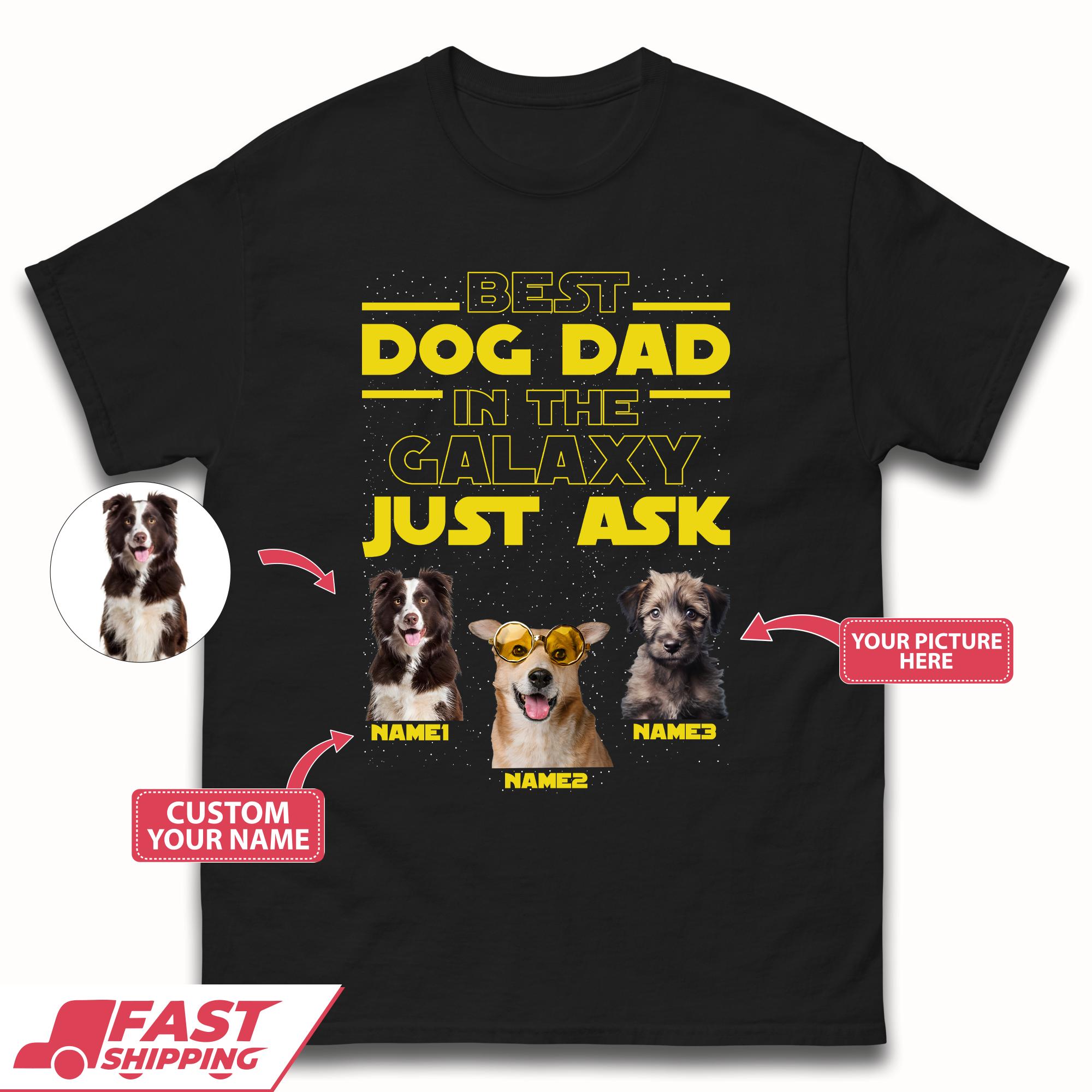 Personalised Best Dog Dad Mens T-Shirt Womens Tops Tees XL