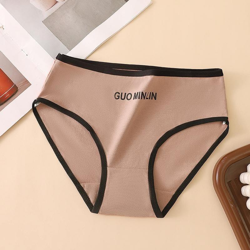 Women's Briefs Cotton Underpants Sports Girls Mid-waist Cotton Crotch Panties