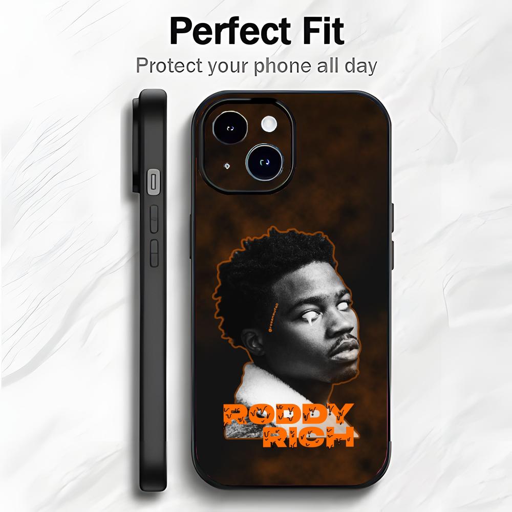 Rap-Star R-Roddy Ricch Handyhülle Handyhülle Weiche Verpackung Leicht für iPhone17 16 15 14 13ProMax
