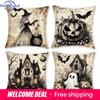 Halloween Themed Pillow Covers: Witch, Pumpkin, Haunted House & Ghost Designs Sofa Cushion Cover Home Room Decoration