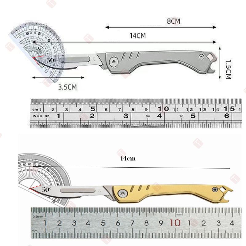 Stainless Steel Folding Knife with Replaceable Blades Portable Mini Machinery Utility Knife Sharp Kitchen Knife Kitchen Supplies
