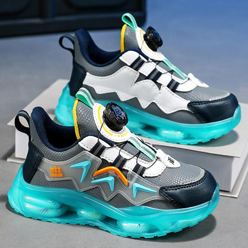 Mid-sized and older children's rotating buckle casual dad shoes autumn boys' shoes 2025 autumn new children's non-slip sneakers