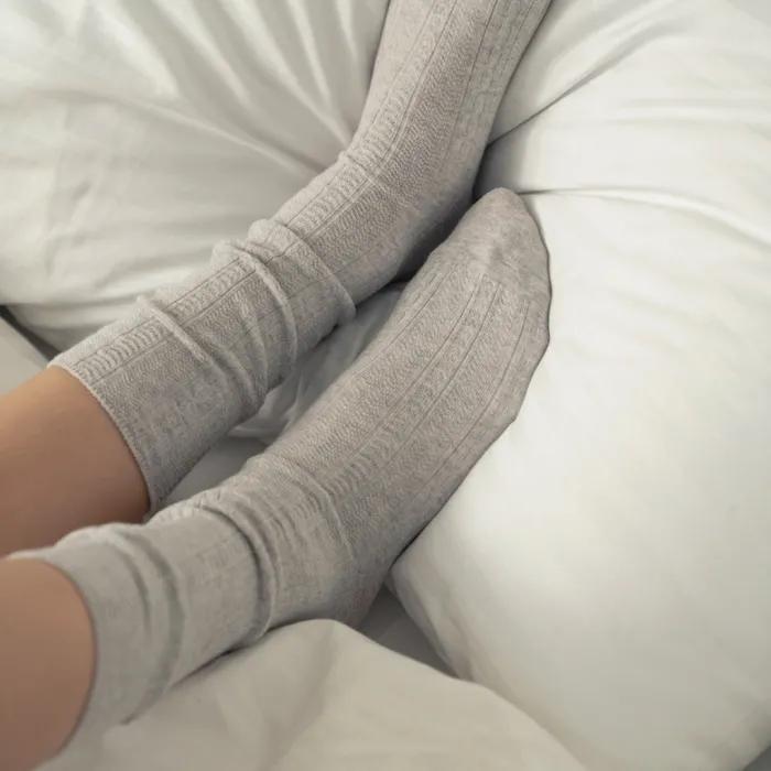 [hiig] no.519 melange gray soft cable socks
