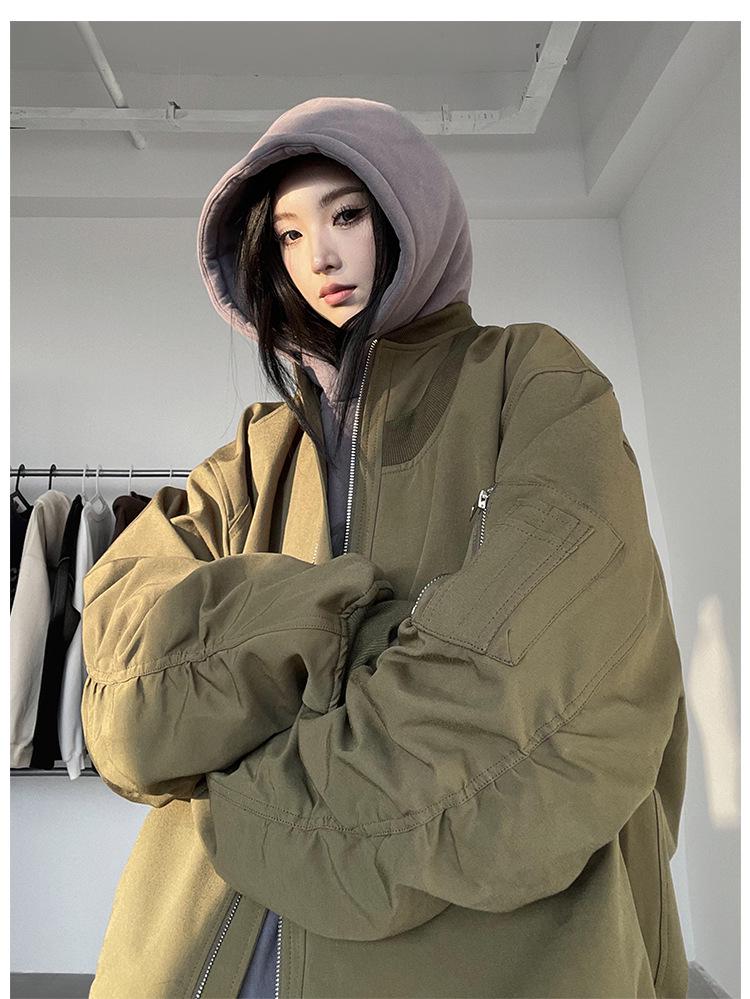 American High Street Bomber Baseball Jacket - 2024 Casual Autumn/Spring Trend