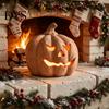 Resin Pumpkin for Home Halloween Candle Holder, Lantern Tealight Holder with Decorative Lanterns Carved Face Fall Farmhouse Table Mantle Decor
