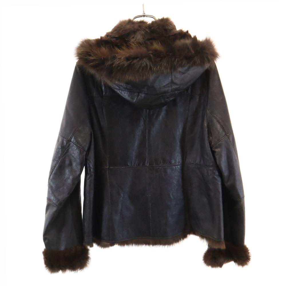 Balmain Dámská hnědá kožená bunda z králíčí kůže 11 Použitá