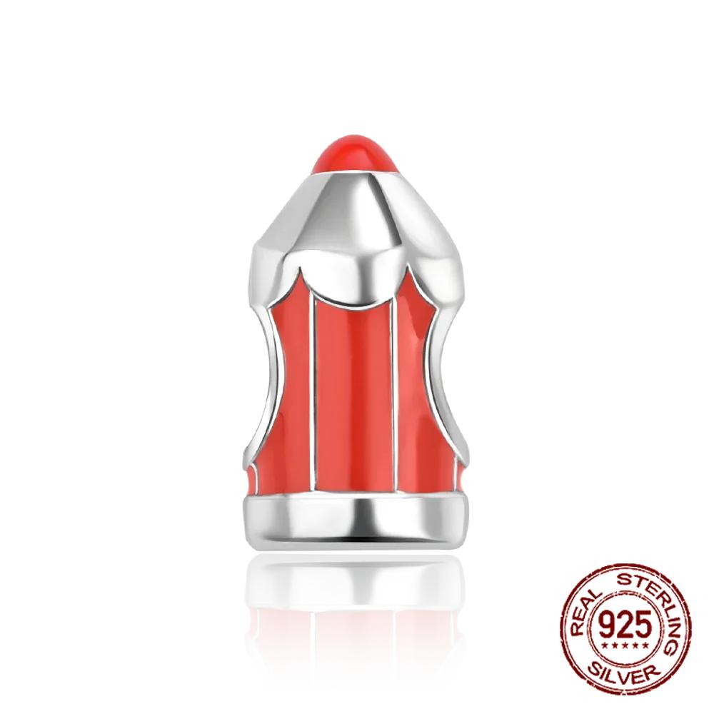 Red Color Series Charms Beads Copper Blood Heart Love Car Strawberry Fruit Dangle Fit Original Bangle Bracelet Diy Jewelry