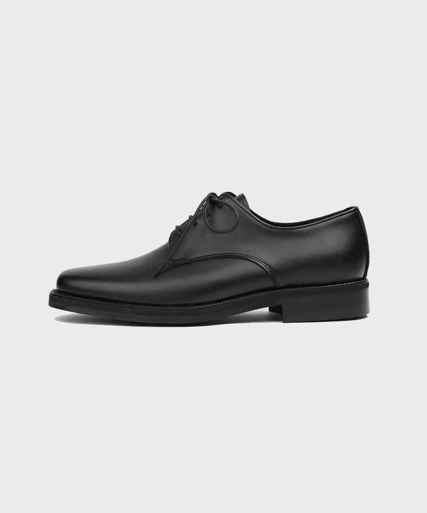 Firenze Atelier [Vibram] Merlin_Minimal Semi-Square Derby 8430 [Black Fg]