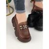 Plateau kleine Lederschuhe Damen neue Sommer- und Herbstschuhe 2025 Britischer Stil Retro Ein-Pedal erhöhende Slipper