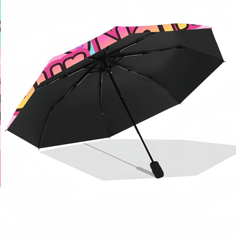 Custom Text Automatic 8 Bone Umbrella, Portable Sun Rain Protection UmbrellaKuromi