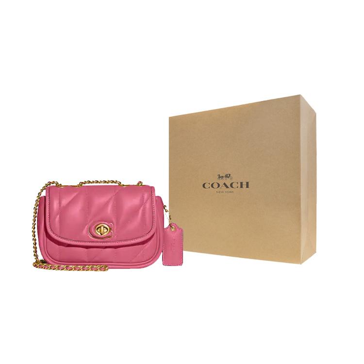 New COACH Pillow Nappa Soft Leather Crossbody Bag Shoulder Bag Women's Pink CA086-B4QDV