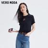 Women's Cherry Embroidery Cropped T-shirt