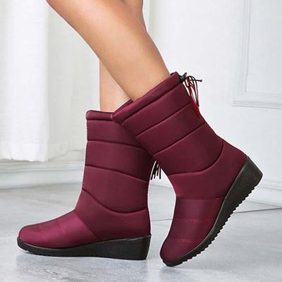 Snow Women Boots Flat Shoes Woman Warm Ladies Shoes Zipper Women's Boots Soft Comfortable Women's Winter Shoes Botas Mujer