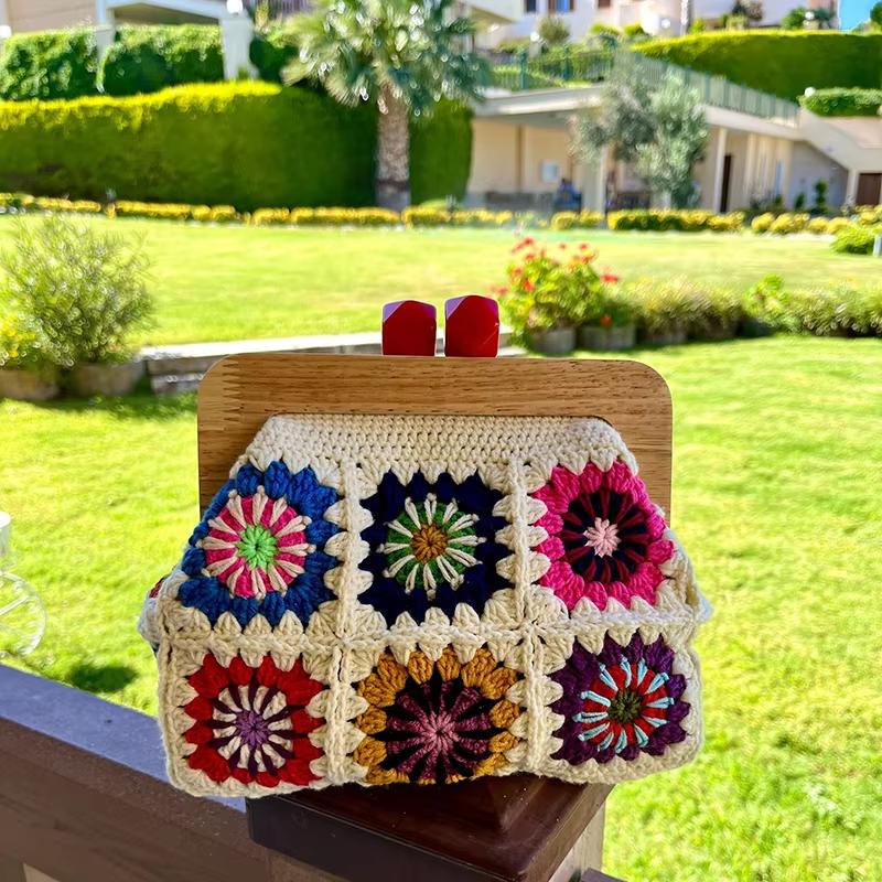 Random Color DIY Crochet Multicolor Coasters Square DIY Creation For Sewing Clothes Lace Blankets Decoration Handmade Cup Pad
