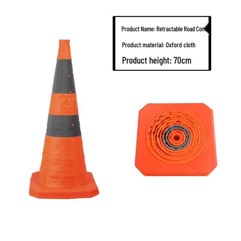 Telescopic Folding Traffic Cone: Lightweight, Strong, Reflective Safety Barrier