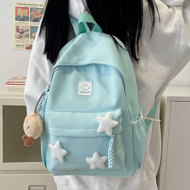 Stylish Unisex School Backpack With Water-resistant Nylon Fabric And Air Cushion Straps