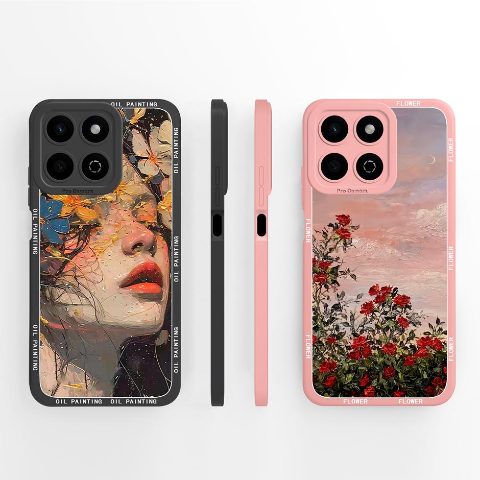 Case For Honor X7 X7A X7C X7D Artistic Oil Painting Floral Soft Silicone Anti Drop Cover For HonorX7 X 7A X7C X7D Fundas Coque