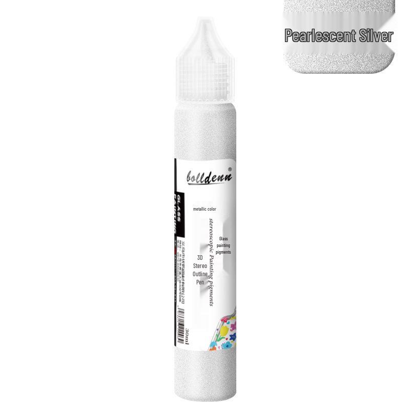 30ml Gold 3D Glass Paint Pen - Waterproof, No-Bake Acrylic for DIY. 30ml