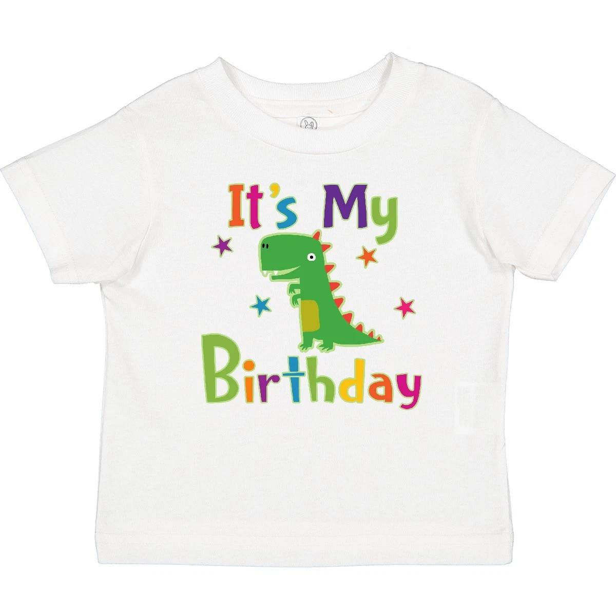 Inktastic Dinosaur Birthday Party Outfit Baby T-Shirt Babys 1st First Childs Boy 150