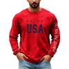 Camiseta de Manga Larga para Hombre - Camiseta Deportiva Pulóver de Cuello Redondo Bordada 250 Aniversario