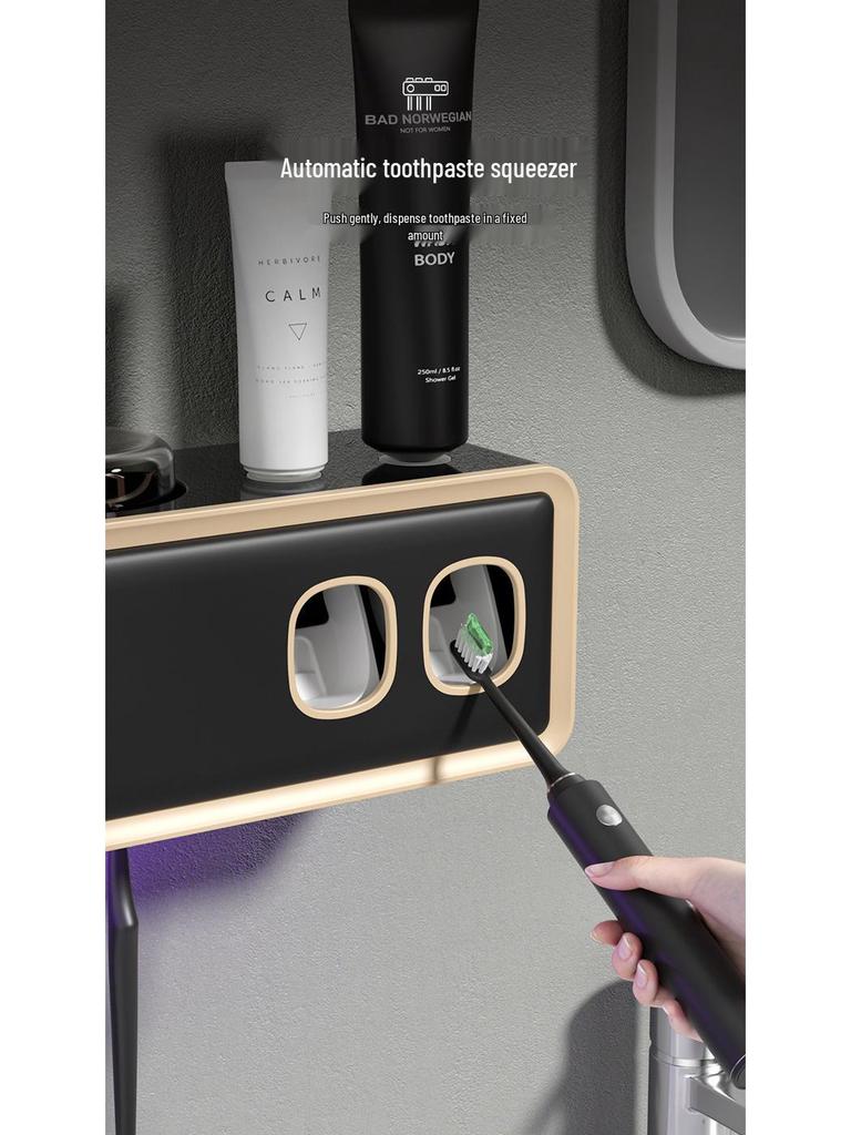 Rechargeable Wall-Mounted Toothbrush Holder & Dryer with Toothpaste Dispenser