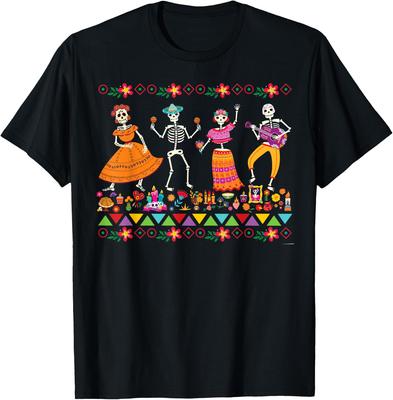 שלדים רוקדים יום המתים Dia de los Muertos חולצת טי יוניסקס