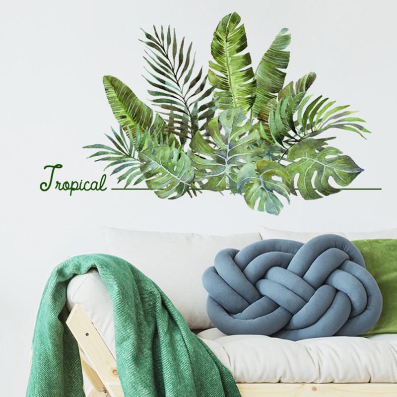 Tropical Leaves Plant Wall Stickers for Home Nursery Room Decoration Art Mural