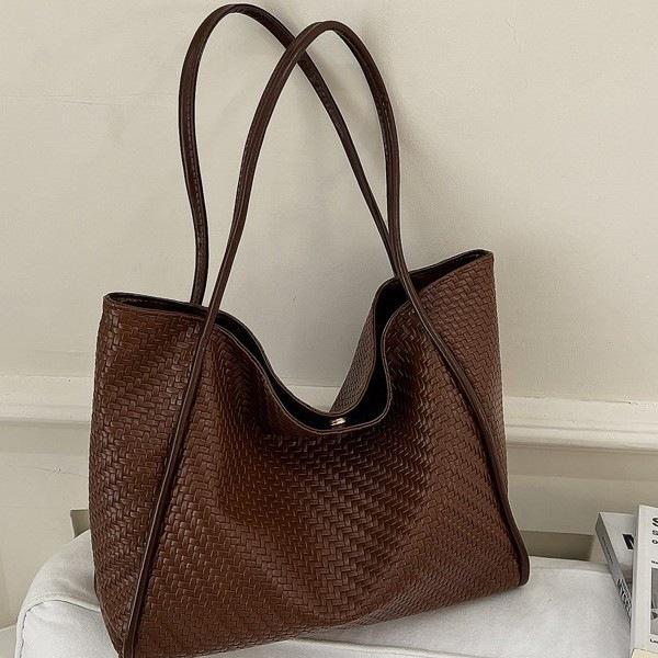 Stylish Autumn 2026 Women's Woven Tote Bag - Large Capacity, Single Shoulder Design