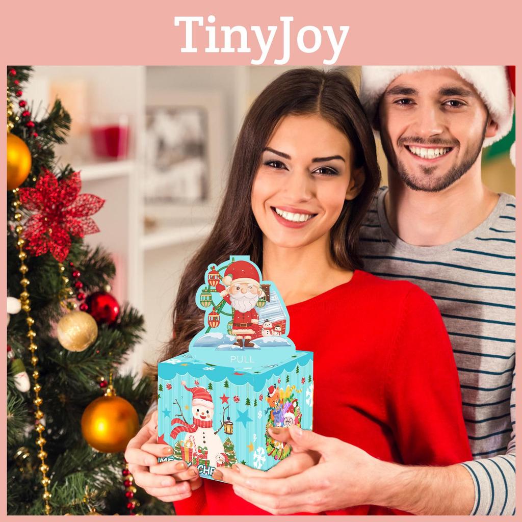 Blue Snowman Santa Claus Pattern Gift Box For Christmas Celebrations