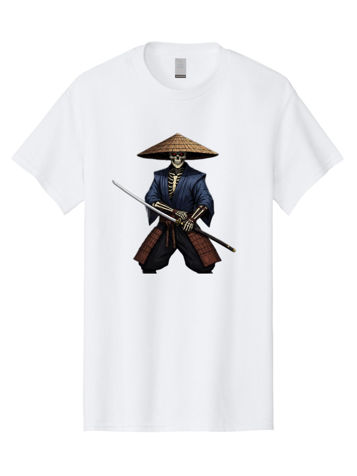 Skeleton-Samurai Mens Graphic Tee, 100% Cotton, Casual Summer Wear S разноцветный