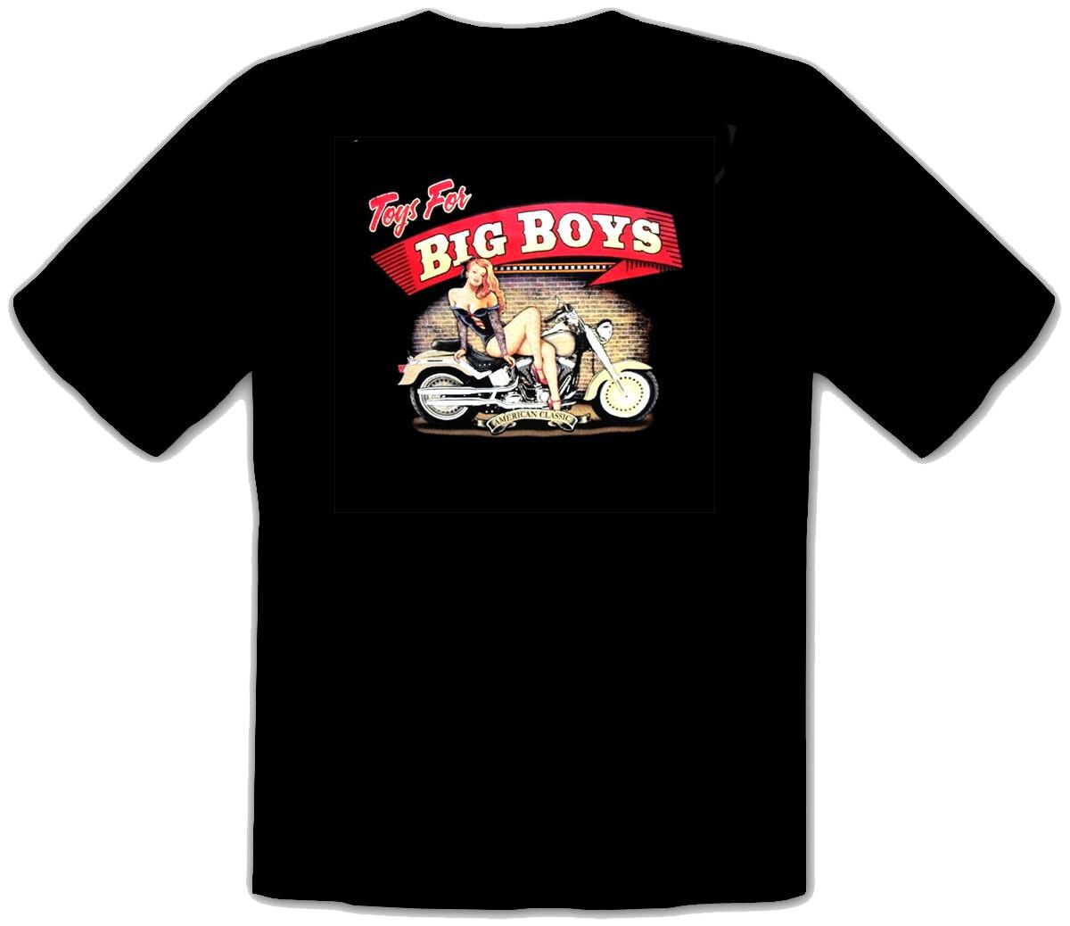 

26 Biker Custom Motorcycle Big Boys Rockabilly Harley Chopper Black T-Shirt -356- Unisex T-Shirt XXXXL