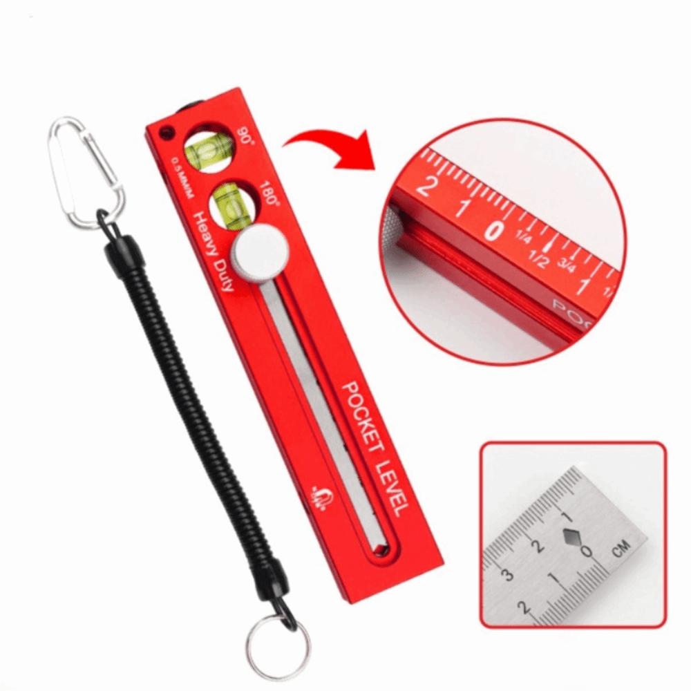 Red Precision Pocket Ruler Inch Metric Scale Slide Ruler Woodworking Projects