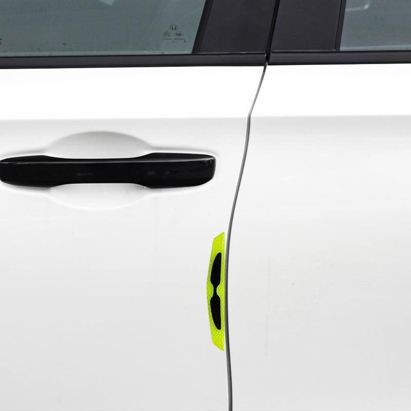 Car Side Anti-Collision Stripe - Protects Door Handle, Rearview Mirror, and Prevents Scratches. Reflective Warning Sticker for Bump Prevention.