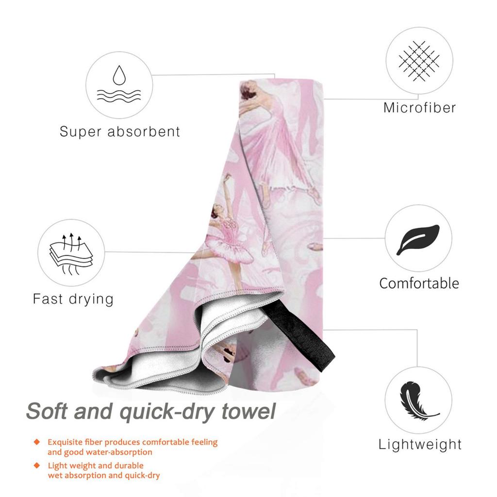 Ballet Dance Makes Me Free Ballerina Dancer Beach Towel Soft Microfiber Quick Dry Absorbent Quick Towels For Yoga