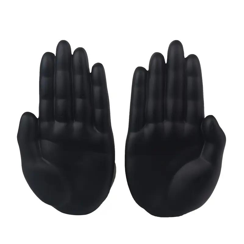 Modern Minimalist Bookends Resin Sculpture, Black Hands Shaped Book Holder for Shelf Display, Elegant Home Decor for Living Room